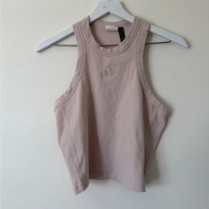 Pink Ribbed Adidas Tank Top